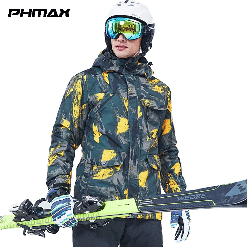 PHMAX-남성용 스노우보드 재킷, 보온 후드, 야외 스키 재킷, 바람막이, 따뜻한 스키 장비, 방수 스케이트 의류